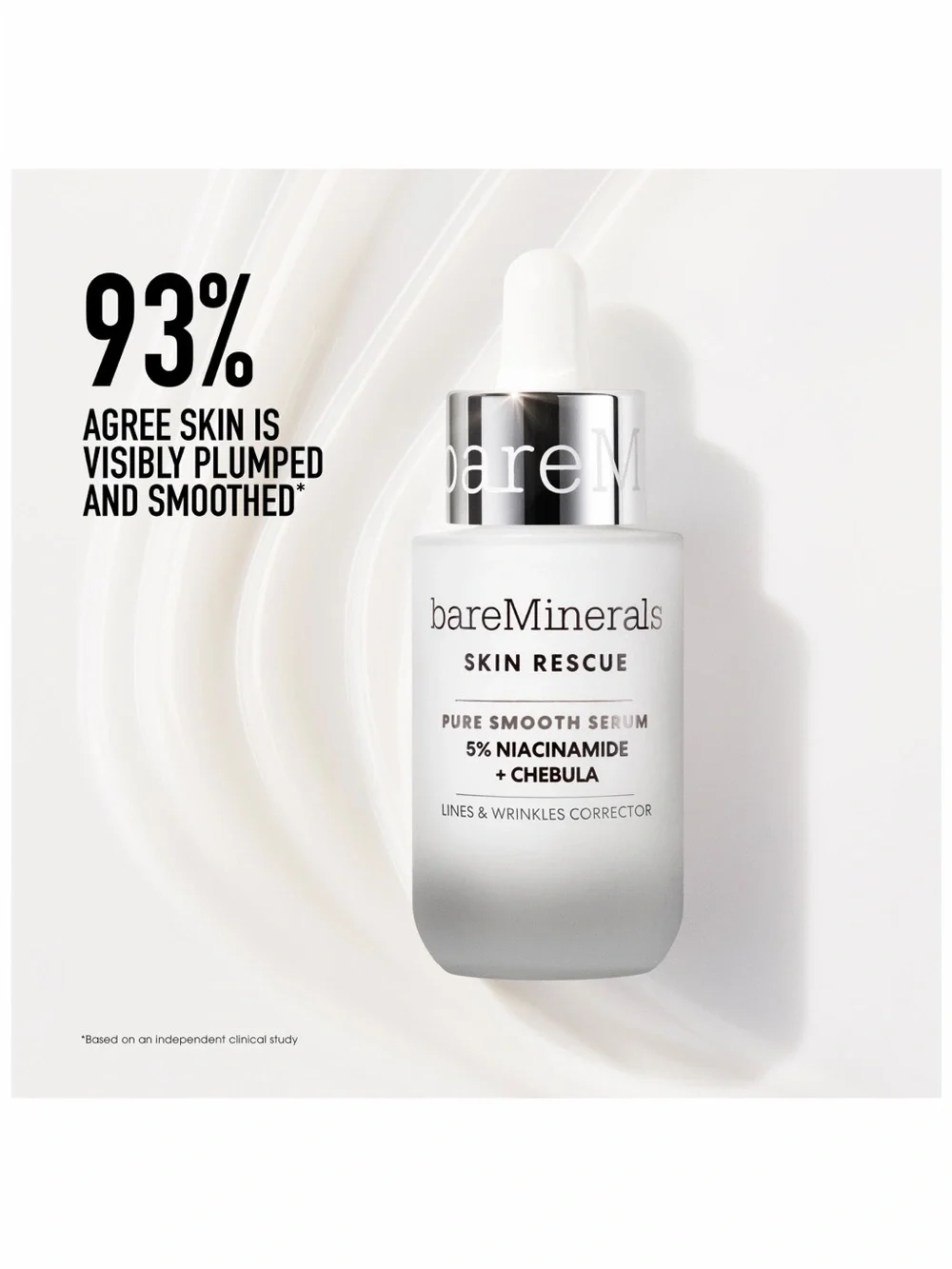 NWT BareMinerals SKIN RESCUE Pure Smooth Serum with 5% Niacinamide and Chebula